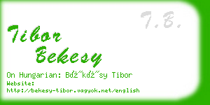 tibor bekesy business card